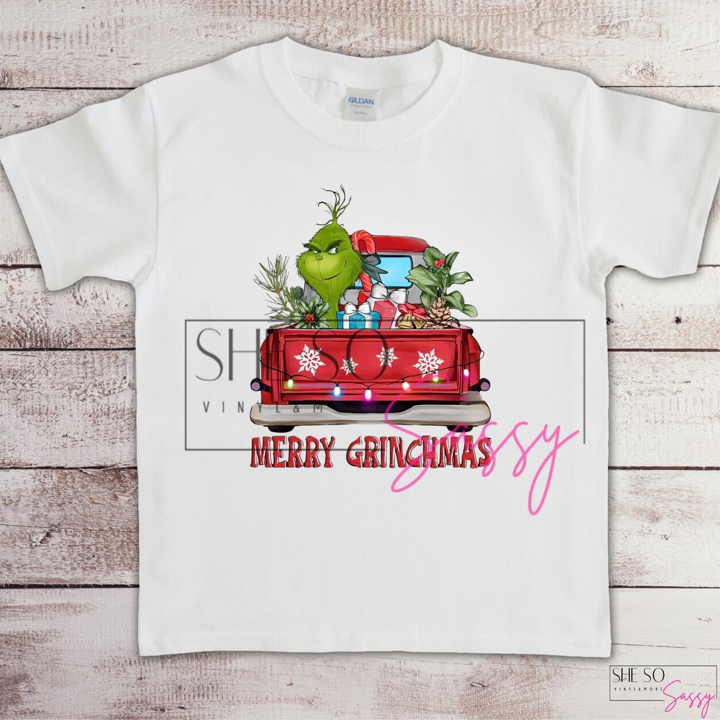 Merry Grinchmas Red Truck