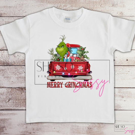 Merry Grinchmas Red Truck