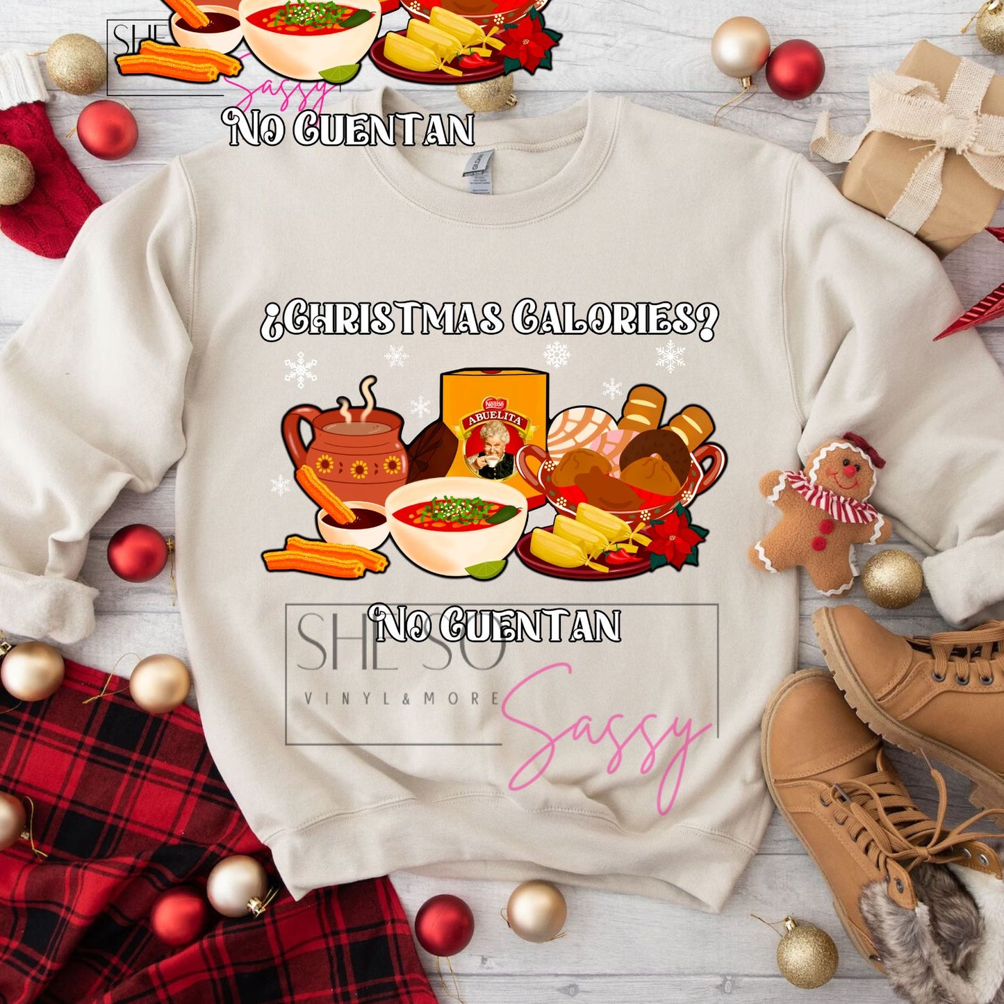 Christmas Calories No Cuentan Sweater 1