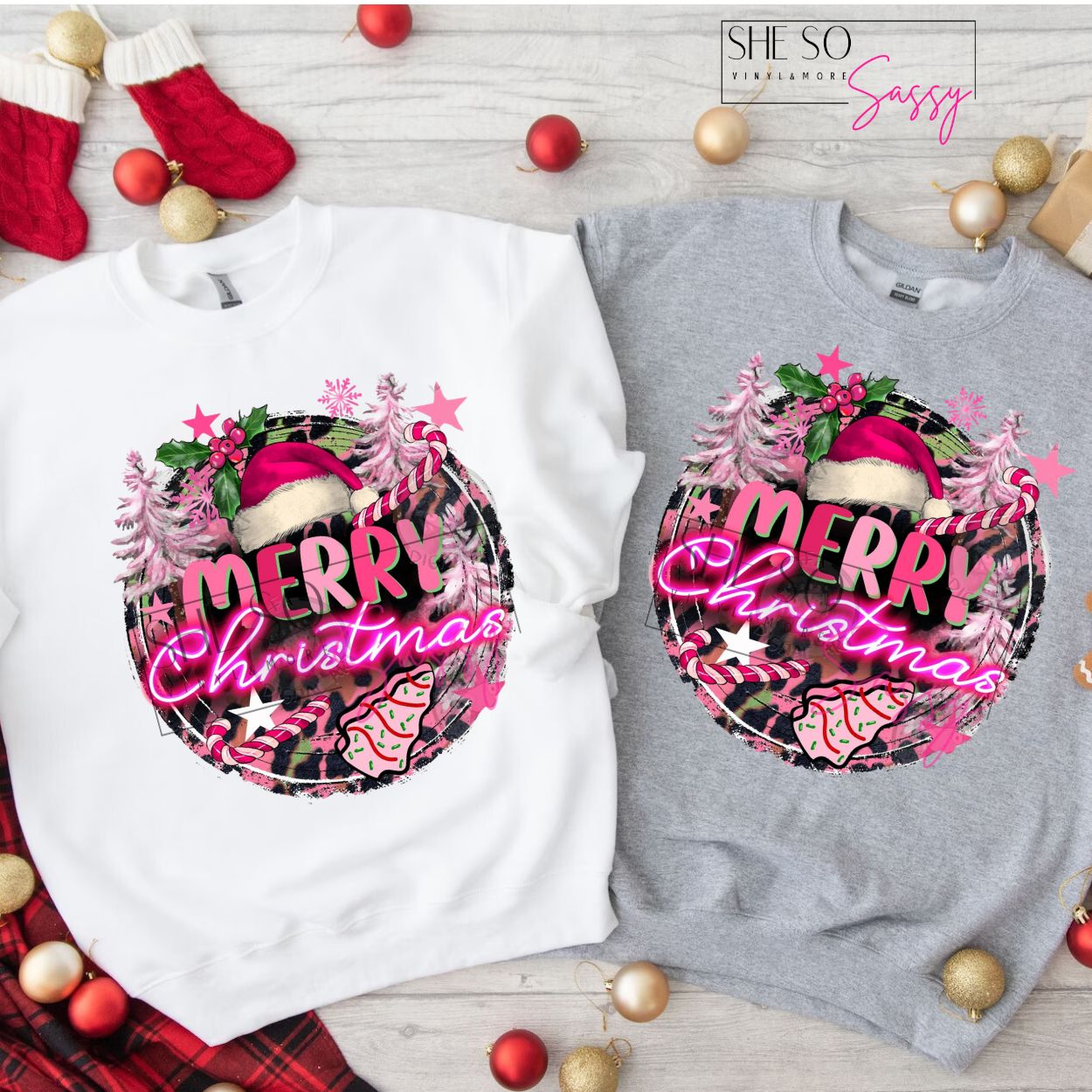 Pink Neon Merry Christmas