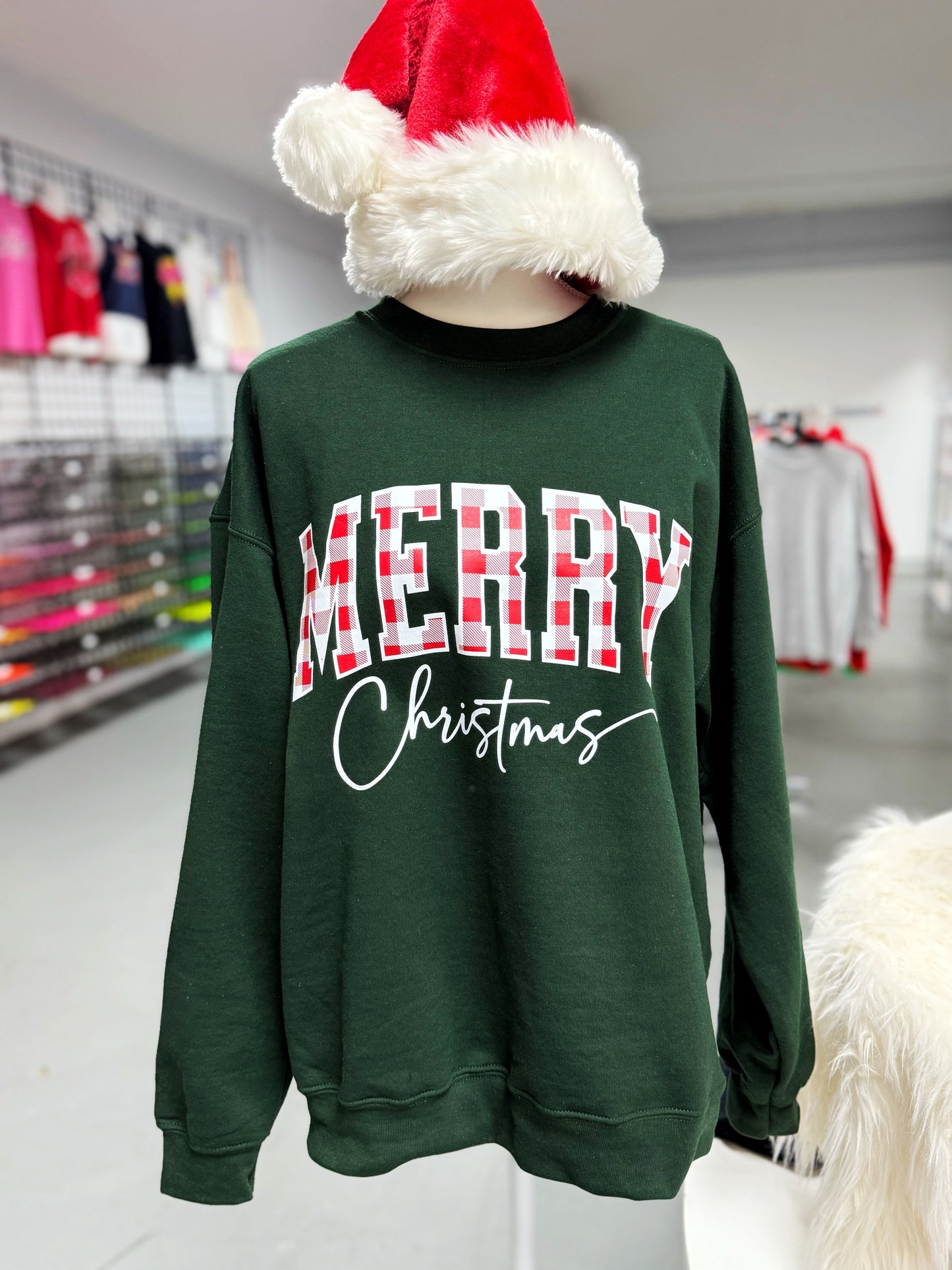Merry Christmas Plaid Sweatshirt