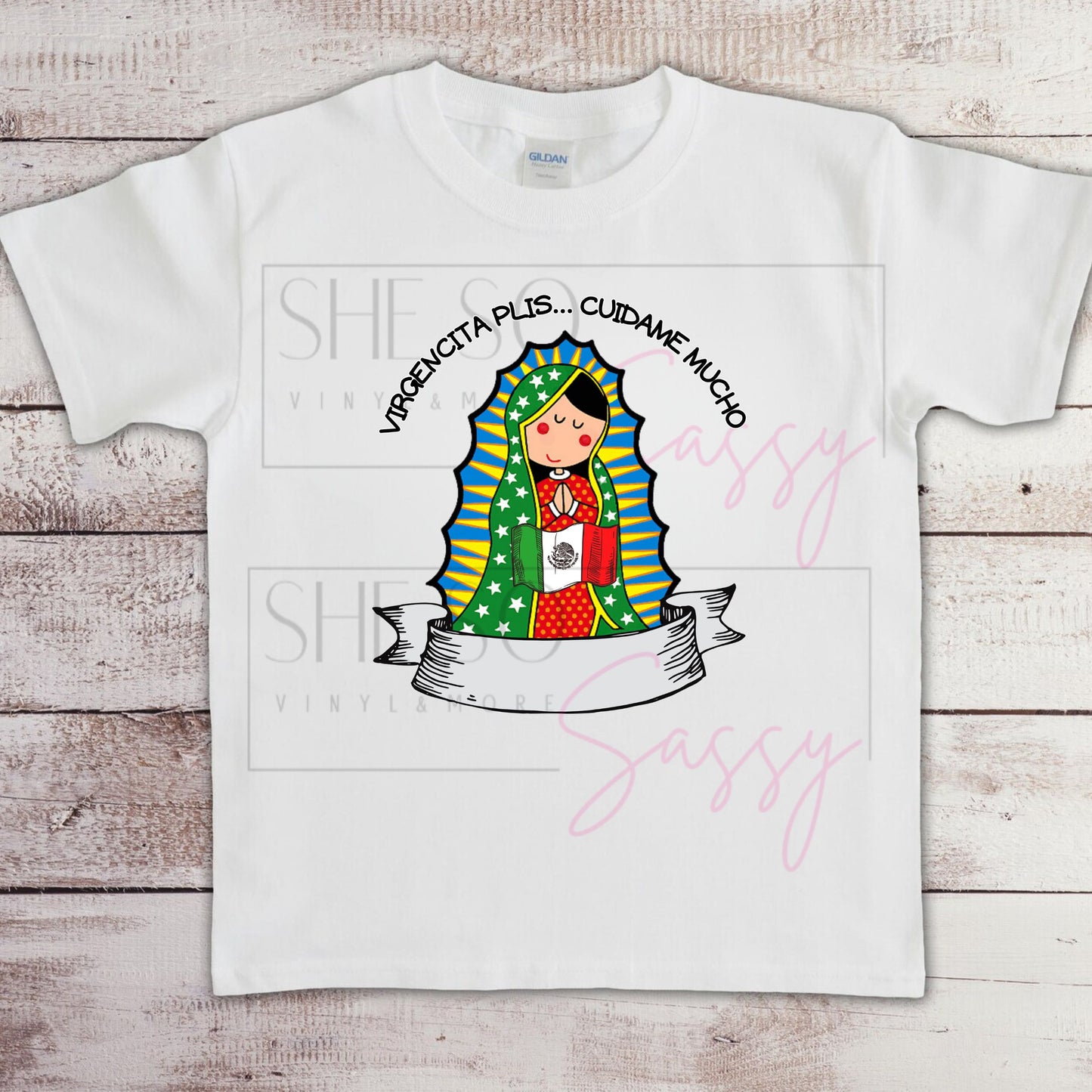 Virgencita Plis…Cuidame mucho (Mexican flag)