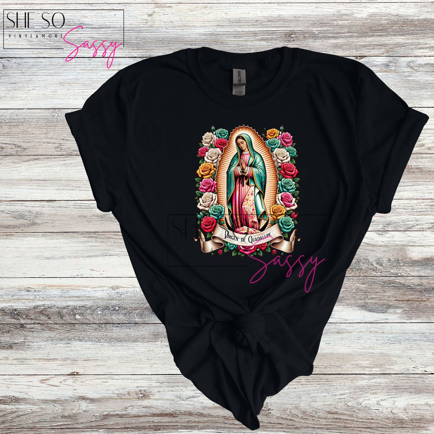 Virgen de Guadalupe-Multi color Roses