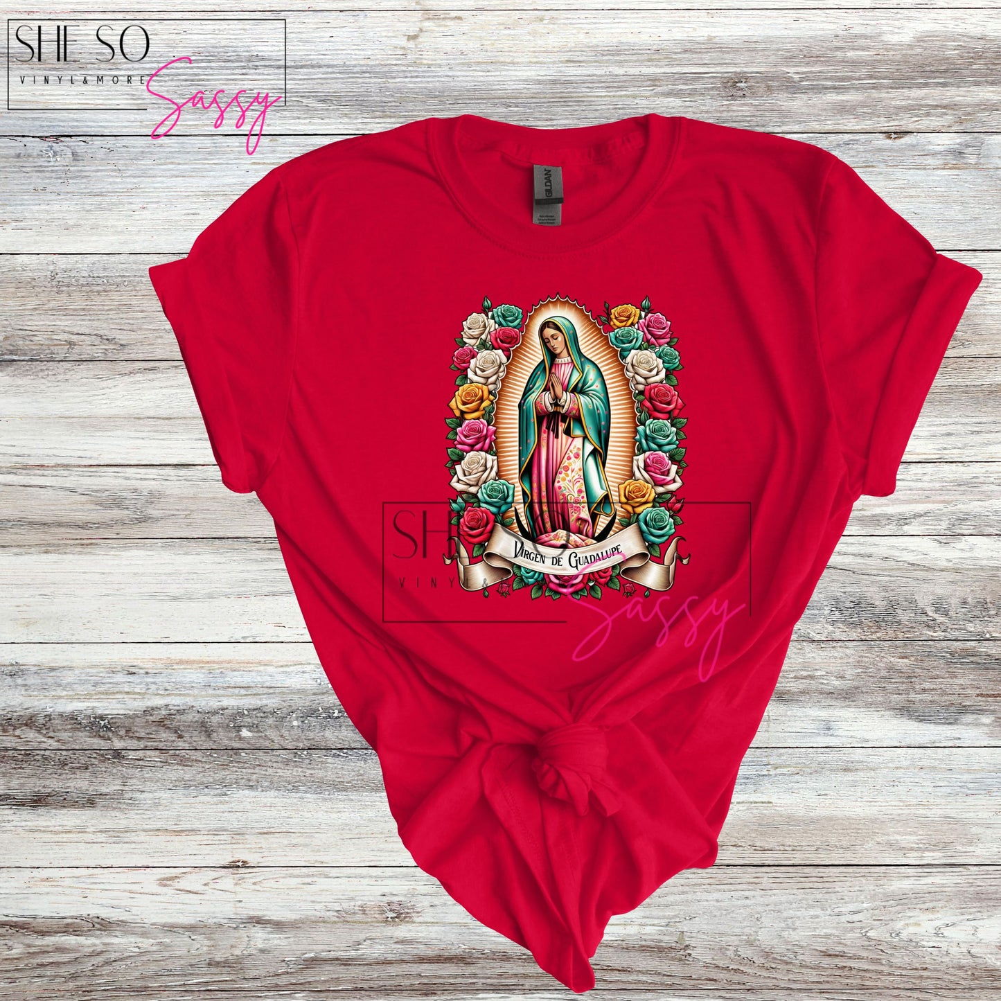 Virgen de Guadalupe-Multi color Roses