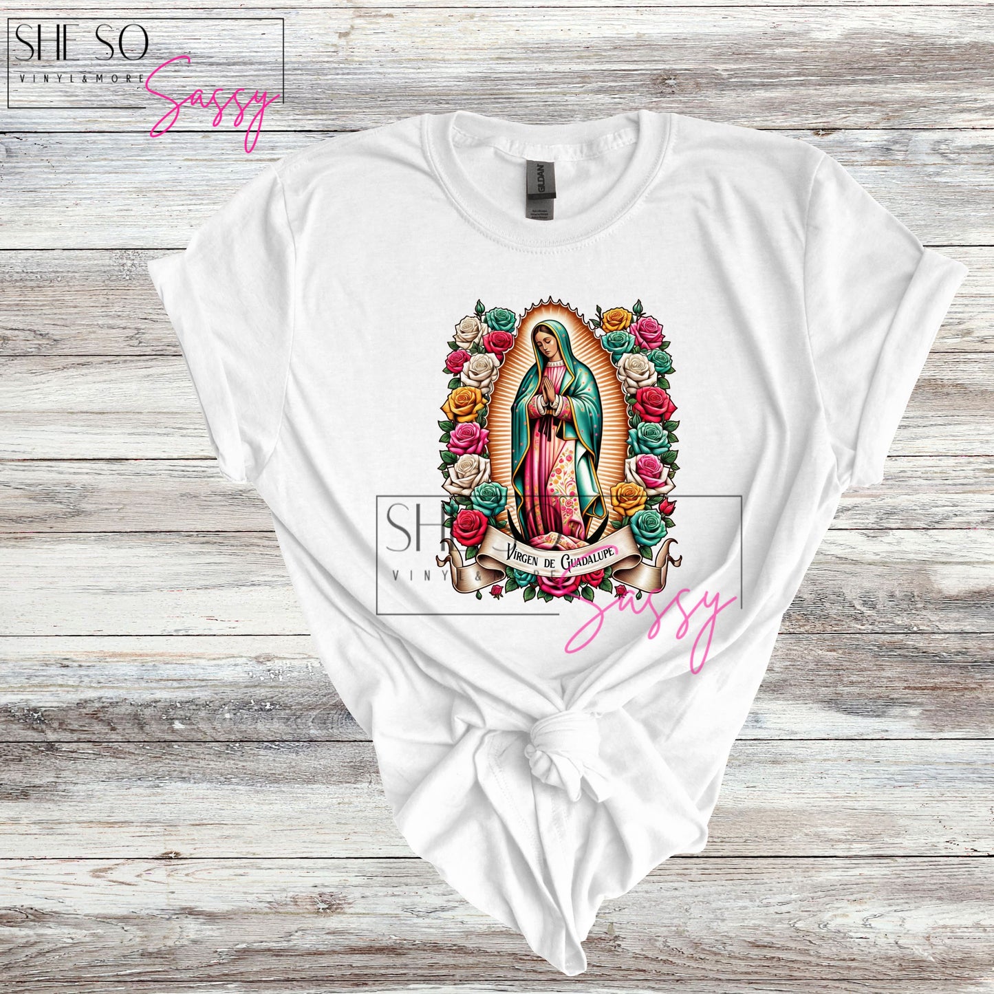 Virgen de Guadalupe-Multi color Roses