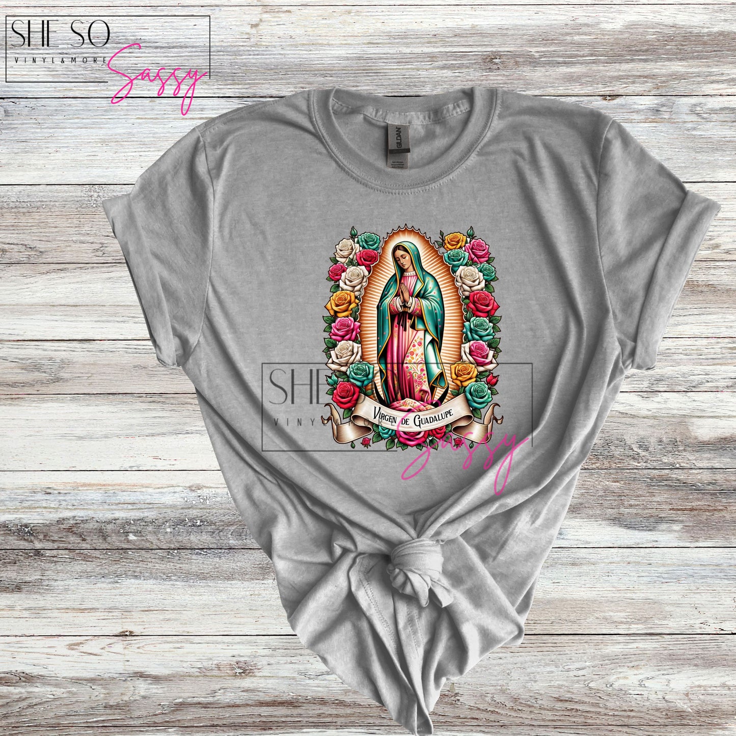 Virgen de Guadalupe-Multi color Roses