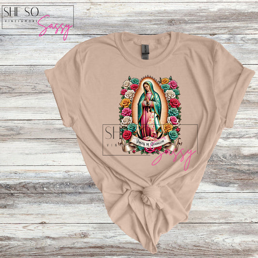 Virgen de Guadalupe-Multi color Roses