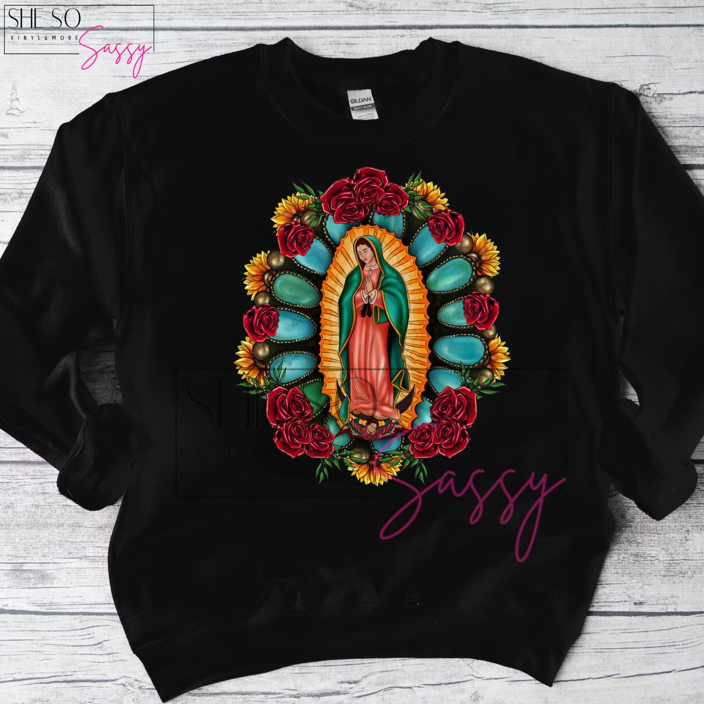 Virgen de Guadalupe-Rose Turquoise