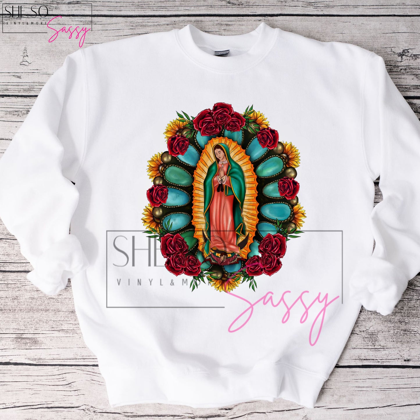 Virgen de Guadalupe-Rose Turquoise